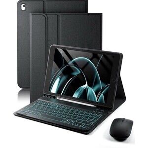 TunkArmor Keyboard Case W/ Mouse for iPad 10.2 7th 8th 9th Gen Bluetooth Black